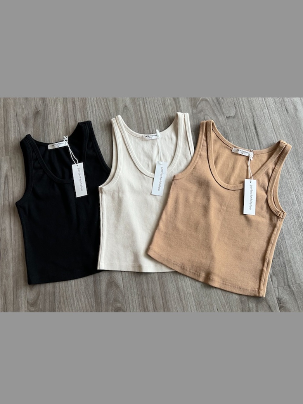 Perfectwhitetee Blondie Tank Tops, Pack of 3 (XS, Women, Black/Cream/Tan, NWT)